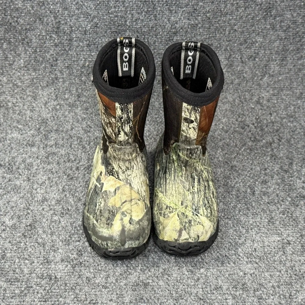 Bogs Classic Mid Waterproof Insulated Rain Boots Boy's 7 Mossy Oak Camo Hunting